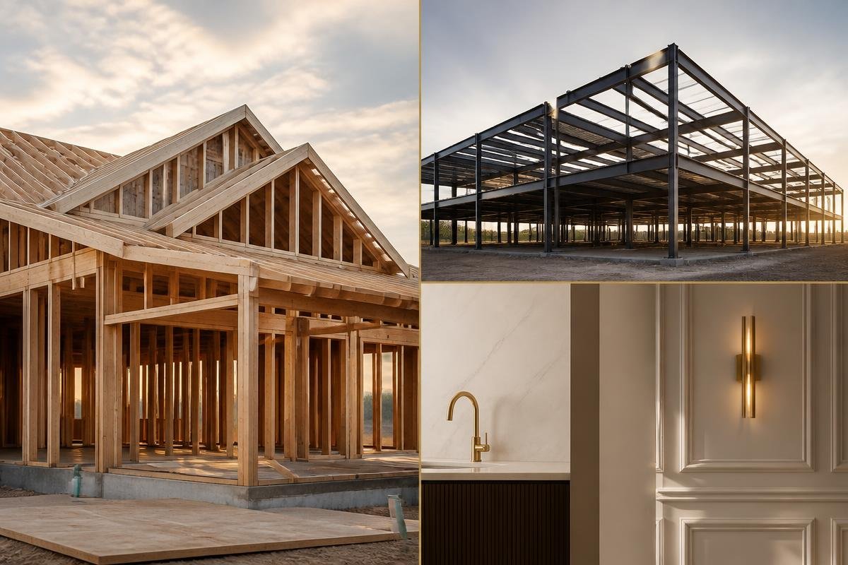 Collage of luxury construction services